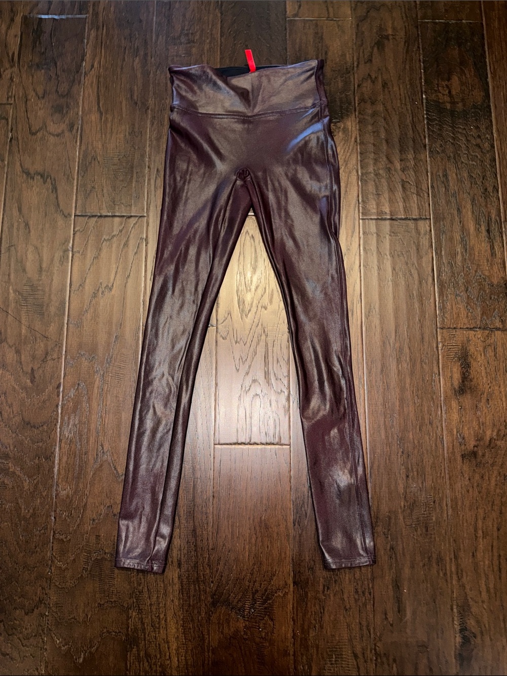 Spanx Shiny High-Waist Leggings - Burgundy XS
